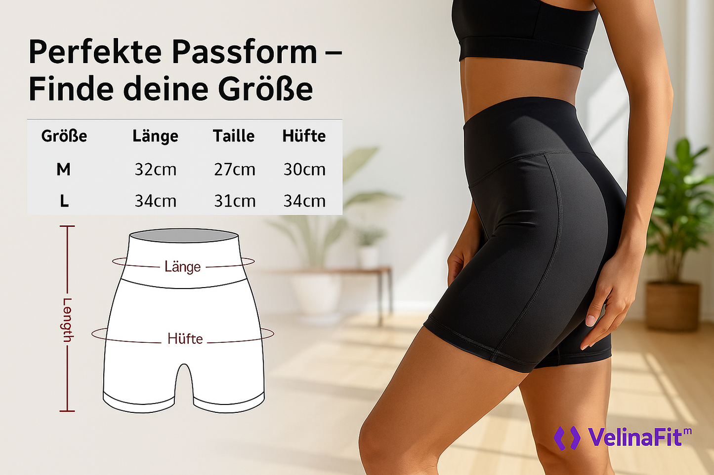VelinaFit™ Sculpt Shorts – Figurformend, bequem & stylisch