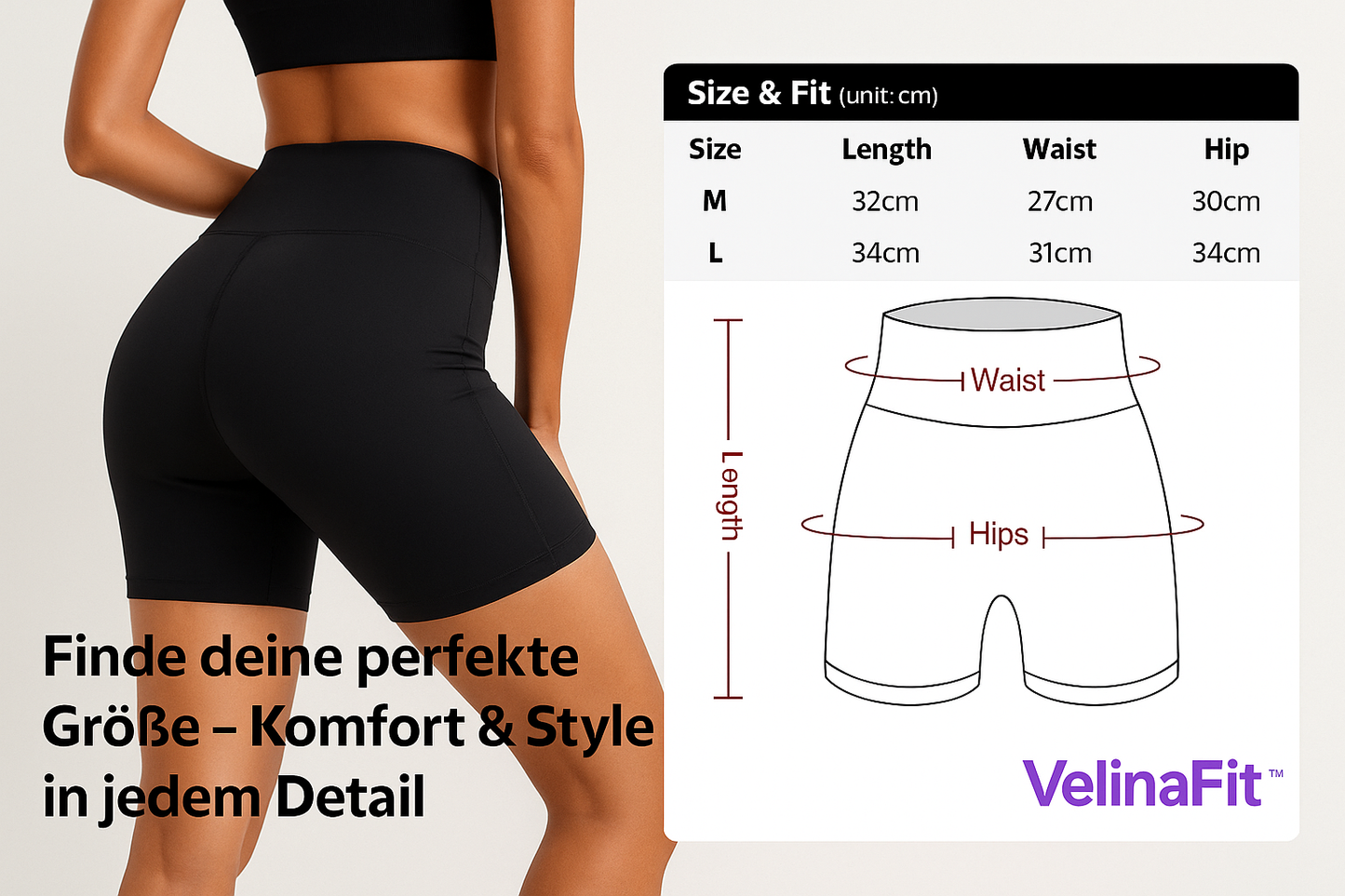 VelinaFit™ Sculpt Shorts – Figurformend, bequem & stylisch