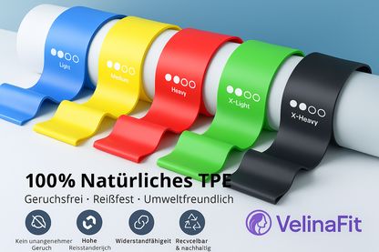 VelinaFit™ Widerstandsbänder Set – Premium Fitness Bänder - glowgazze 