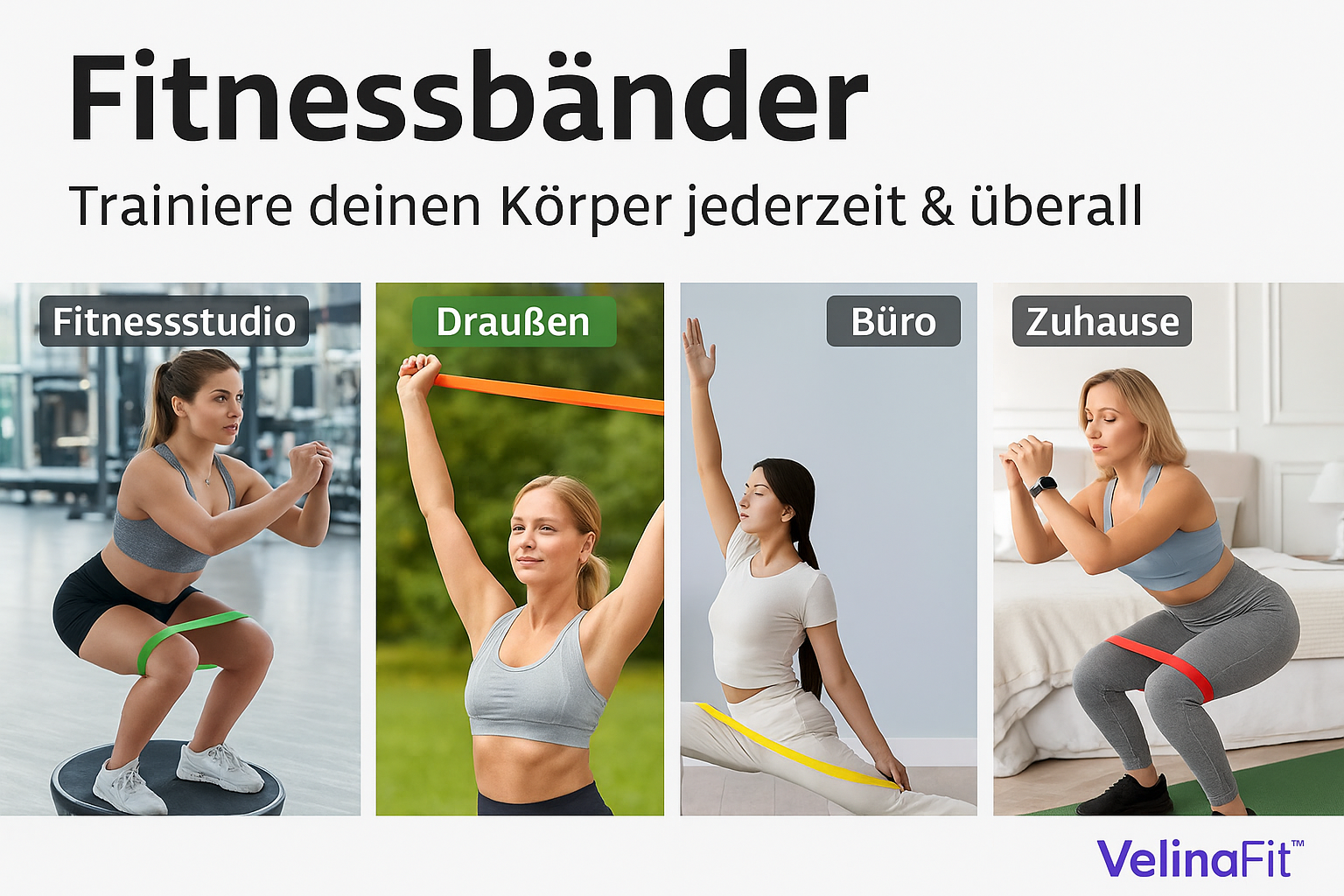 VelinaFit™ Widerstandsbänder Set – Premium Fitness Bänder - glowgazze 