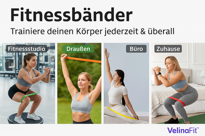 VelinaFit™ Widerstandsbänder Set – Premium Fitness Bänder - glowgazze 