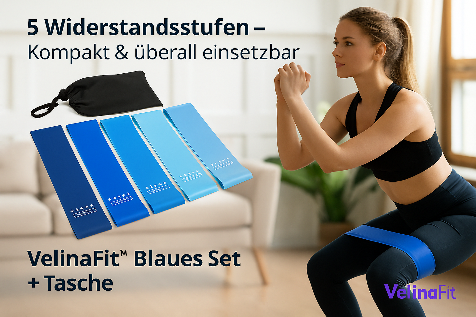 VelinaFit™ Widerstandsbänder Set – Premium Fitness Bänder - glowgazze 