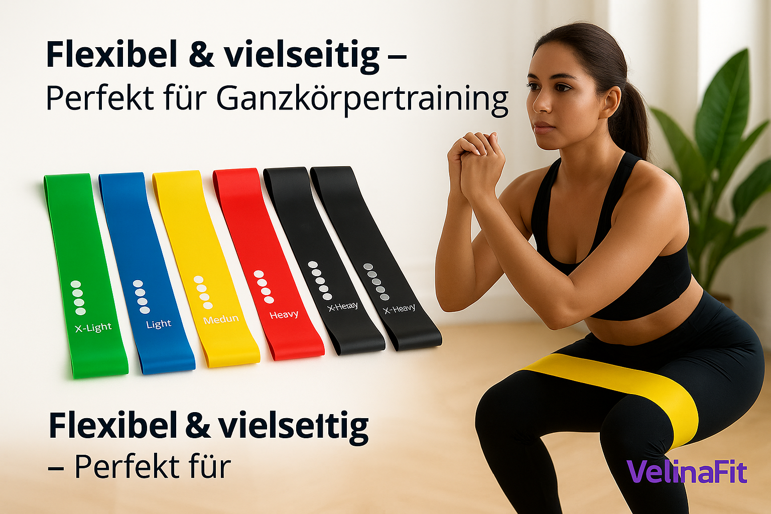 VelinaFit™ Widerstandsbänder Set – Premium Fitness Bänder - glowgazze 