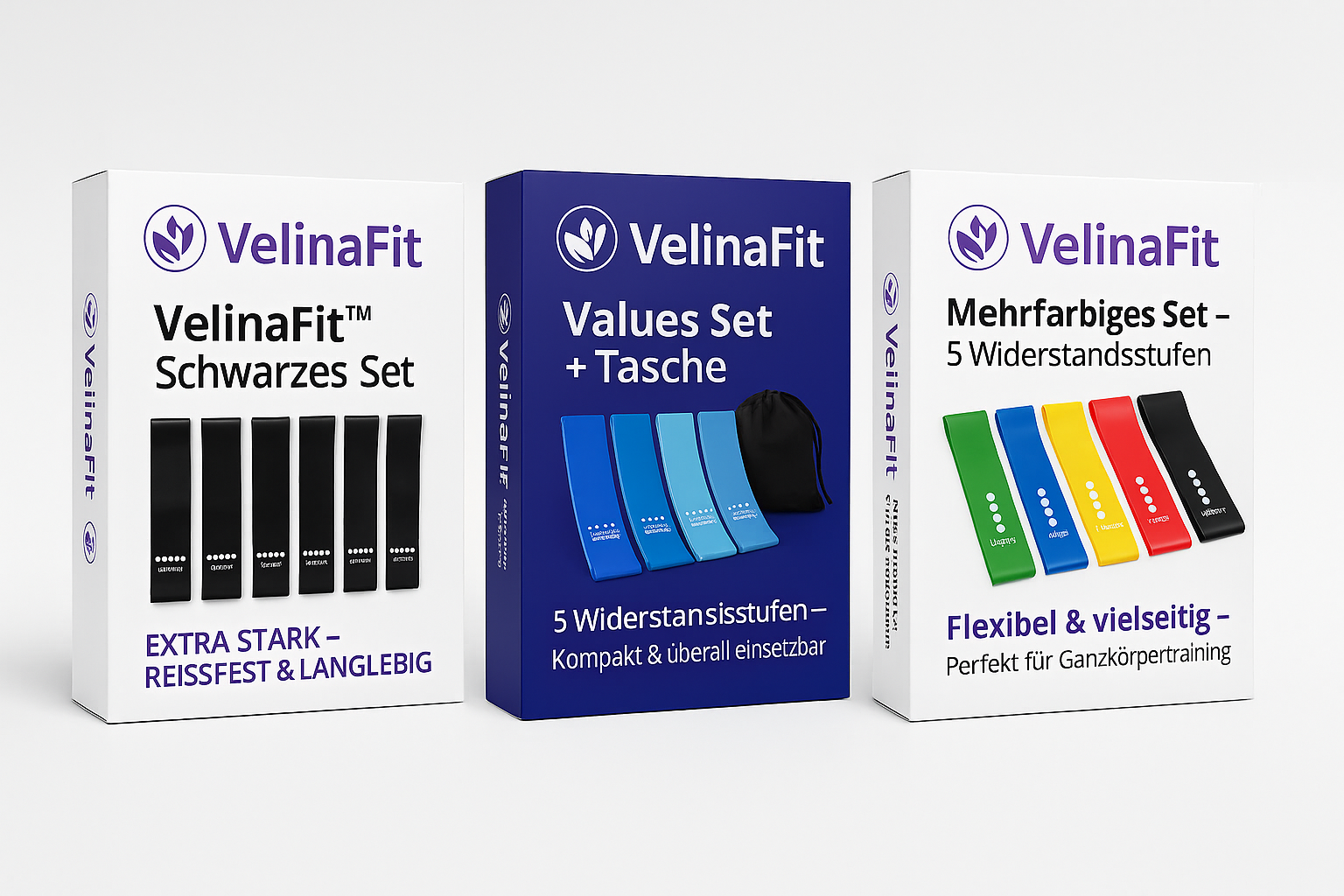 VelinaFit™ Widerstandsbänder Set – Premium Fitness Bänder - glowgazze 